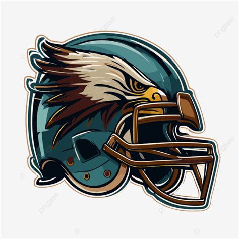 Eagles Helmet, Sticker Clipart Eagle Logo Of An American Football Team, Emblem Vector Drawing ...