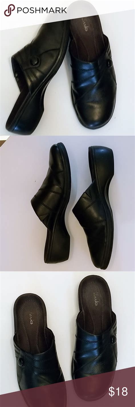 Clarks genuine black leather clogs size 7.5 | Leather clogs, Black leather, Clarks