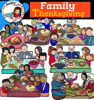 Thanksgiving Family Clip Art (and first Thanksgiving) by Artifex