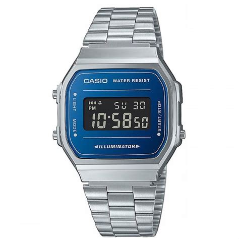 Casio Vintage Men's Stainless Steel Blue Dial Watch A168WEM-2BEF ...