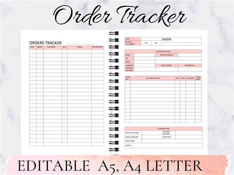 Small Business Planner Template, Order Form, Order Tracker Printable ...