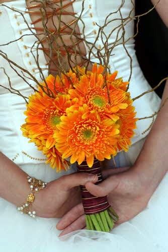 Bouquet Bridal: Orange Gerbera Daisy Wedding Bouquet