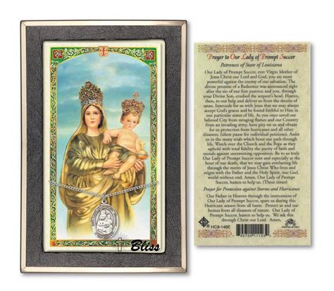 Our Lady of Prompt Succor with a Our Lady of Prompt Succor – and AgainSt. Hurricanes Prayer Card ...