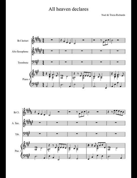 All heaven declares sheet music download free in PDF or MIDI