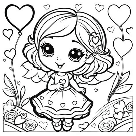 Valentines Day Cartoon Coloring Pages for Kids | MUSE AI