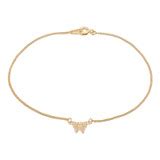 Vintage 80's Gold Butterfly Anklet