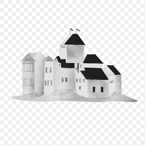 Chillon Castle vintage illustration transparent | Premium PNG Sticker ...