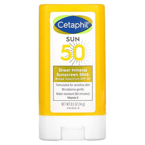 Cetaphil, Sheer Mineral Sunscreen Stick, SPF 50, 0.5 oz (14 g)