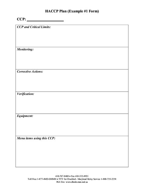 Haccp plan template maryland: Fill out & sign online | DocHub