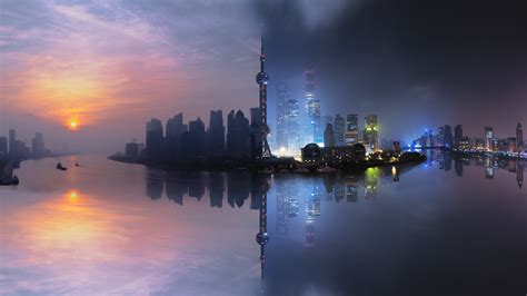 1920x1080 Resolution Shanghai Day and Night 1080P Laptop Full HD ...