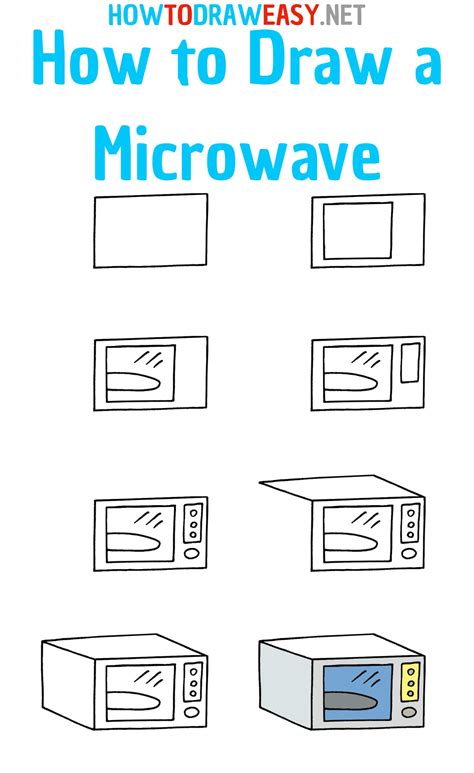 How to Draw a Microwave for Kids - How to Draw Easy