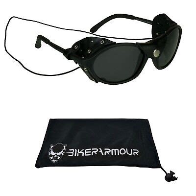 GLACIER POLARIZED SUNGLASSES Leather Side Shields Ski Mountain Climbing ...