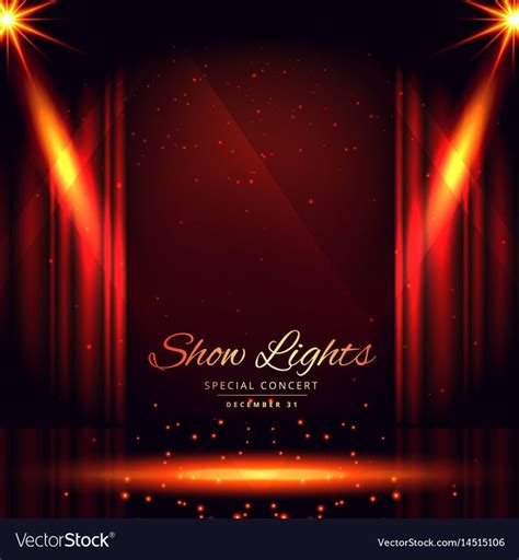 Open red curtains theater background vector image on VectorStock ...