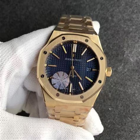 JF Gold Replica Audemars Piguet Royal Oak 15400 Blue Dial Watch with ...