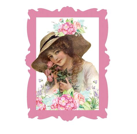 Woman Vintage Floral Frame Free Stock Photo - Public Domain Pictures