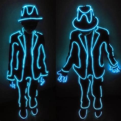 led light up stickman costume suit