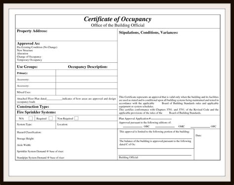 ?Free Certificate of Occupancy Sample Templates & Example?