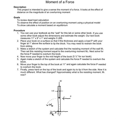 Solved Moment of a Force Description This project is | Chegg.com