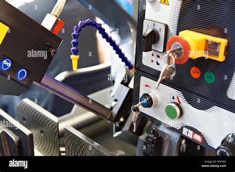 Electric machine with saw for metal Stock Photo - Alamy