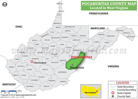 Pocahontas County Map, West Virginia