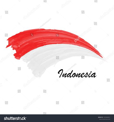 Watercolor Painting Flag Indonesia Hand Drawing Stock Vector (Royalty Free) 1929584831 ...