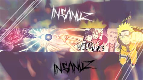 Banner YouTube (Channel - Naruto AMV's) by JuniorDEIDARA on DeviantArt