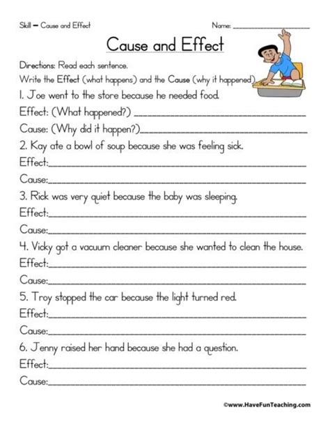 Cause And Effect Worksheets 4th Grade - Worksheets Master