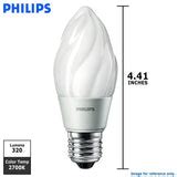 Philips 4w Flame Dimmable LED Frosted Warm White 2700K Light Bulb – BulbAmerica