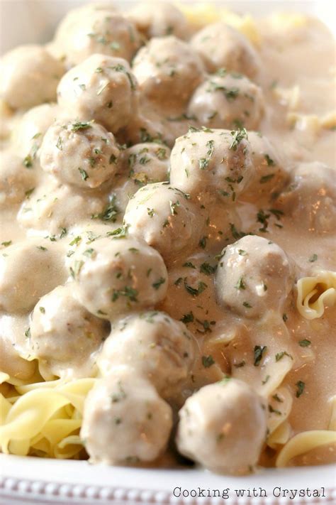 Easy Swedish Meatballs Recipe over Egg Noodles - The Weary Chef