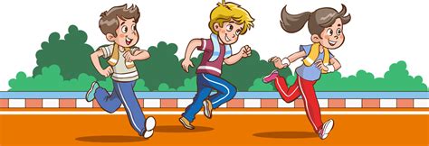 kids running race cartoon vector illustration 16825673 Vector Art at ...