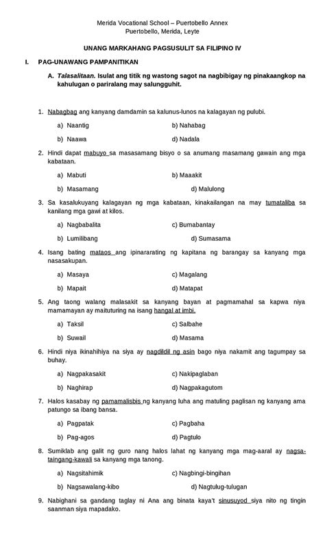 pangatnig worksheet - philippin news collections