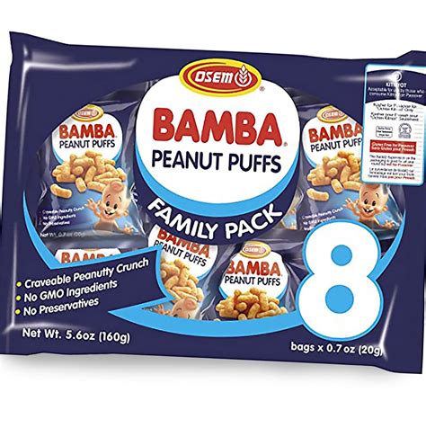 Amazon.com: Bamba Peanut Snacks for the Family - All Natural Peanut Puffs (Pack of 8) 0.7oz bags ...