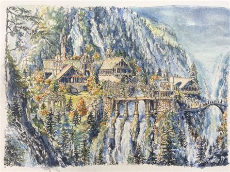 Rivendell Lord of the Rings Print,lotr Landscape,the Fellowship Art,the ...