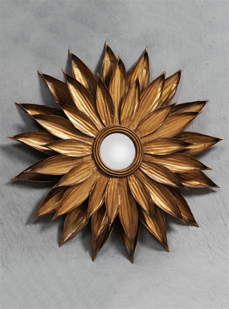 Sunflower Mirror- Gold Metal Sun Mirror - Convex Glass Mirror – The Dutch home