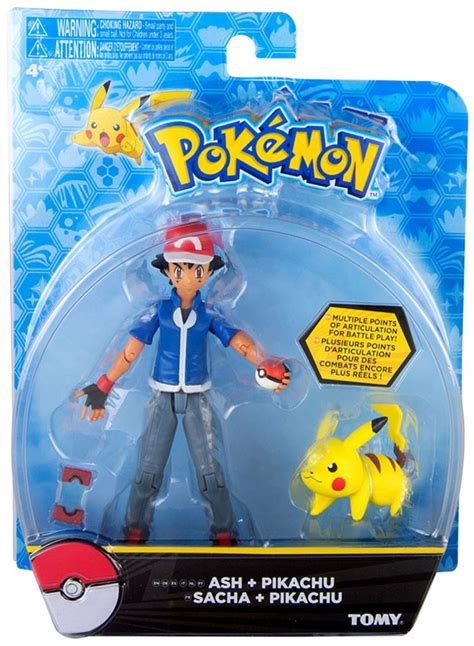 Pokemon Ash Pikachu Action Figure Battle Pose Pikachu TOMY - ToyWiz