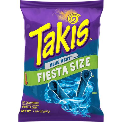 Takis Blue Heat Rolls 20 oz Fiesta Bag, Hot Chili Pepper Flavored Spicy ...