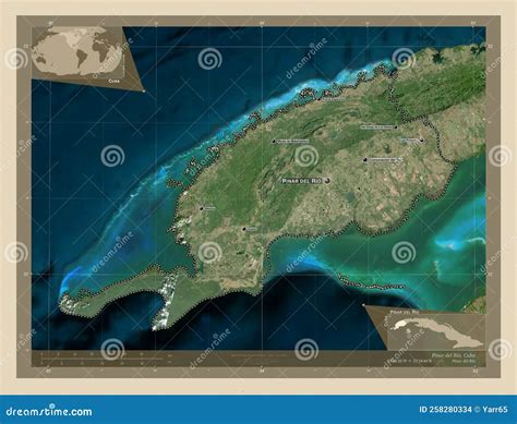 Pinar Del Rio, Cuba. High-res Satellite. Labelled Points of Cities ...