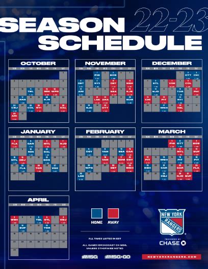 The New York Rangers Release Their 2022-23 Schedule ...