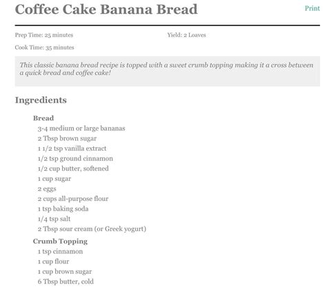 Pin by Ann Sokol on Recipes Cake & Breads in 2023 | Coffee cake, Banana bread recipes, Crumb topping