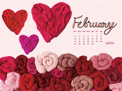 Free Downloadable February 2019 Calendar - The Knit Picks Staff Knitting Blog