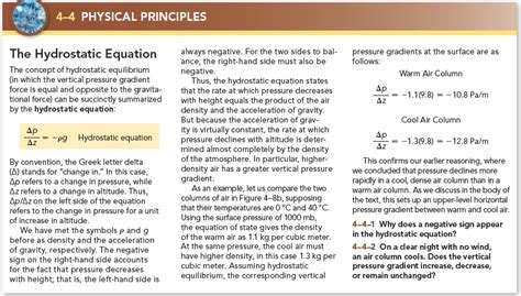 Brandi's Buzzar Blog: Physical Principles: The Hydrostatic Equation