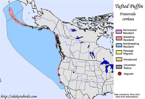 Tufted Puffin - Species Range Map