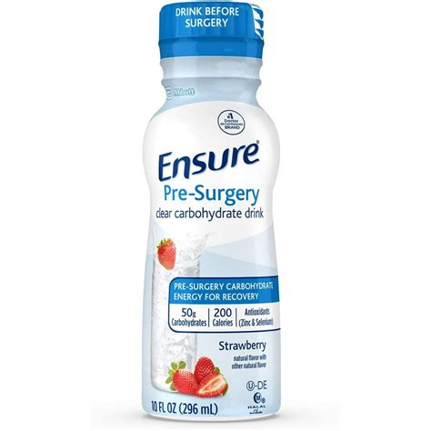 Ensure Pre-Surgery, Clear Carbohydrate Drink, Strawberry, 10 Fl Oz ...