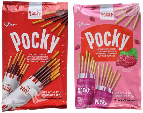 Glico Pocky Family Fun Pack 4.47 oz & 4.19 oz, 9 packs (Chocolate and ...