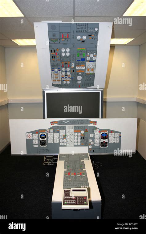 A Flight Training School mock up of a Boeing 737 cockpit used for gauge ...