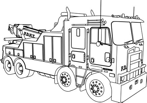 Kenworth Wrecker Fire Truck Coloring Page Kenworth Wrecker Fire Truck Coloring P On Fuller Fire ...