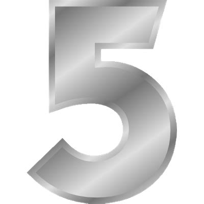 Silver Number 5 transparent PNG - StickPNG