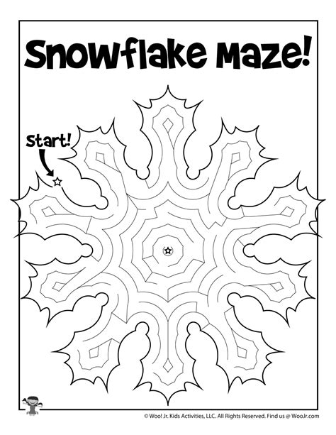 Winter Snowflake Printable Maze for Kids | Woo! Jr. Kids Activities : Children's Publishing