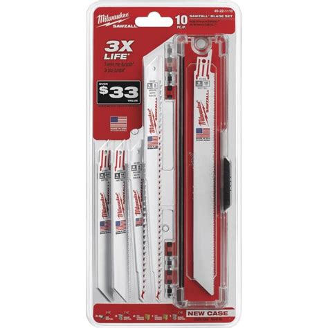 Milwaukee 10-Pack Bi-metal Set-TPI Wood/Metal Cutting Reciprocating Saw Blade Set in the ...