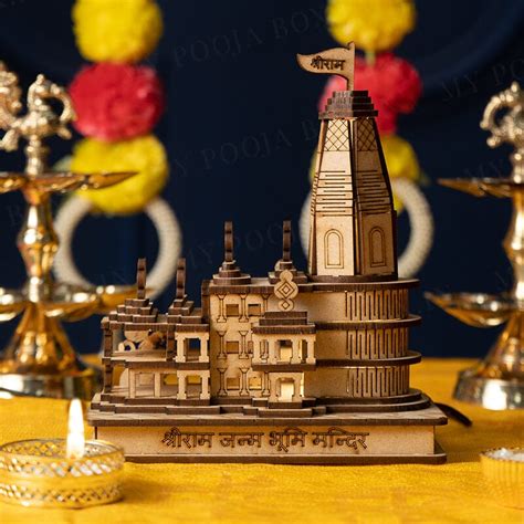 Buy Shri Ram Mandir Janambhoomi Temple Ayodhya With Light Online in ...